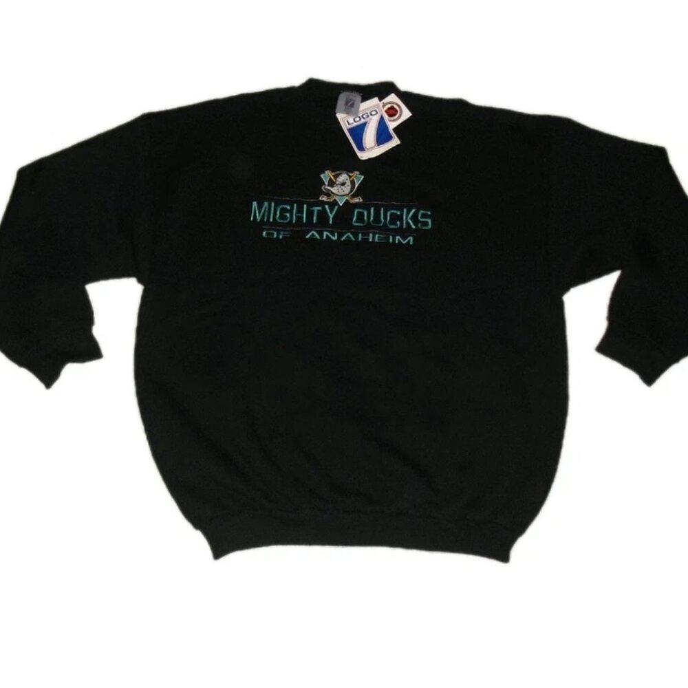 Anaheim Mighty Ducks Vintage 90s Mens Logo 7 Embroidered Sweatshirt Sz. XXL New
